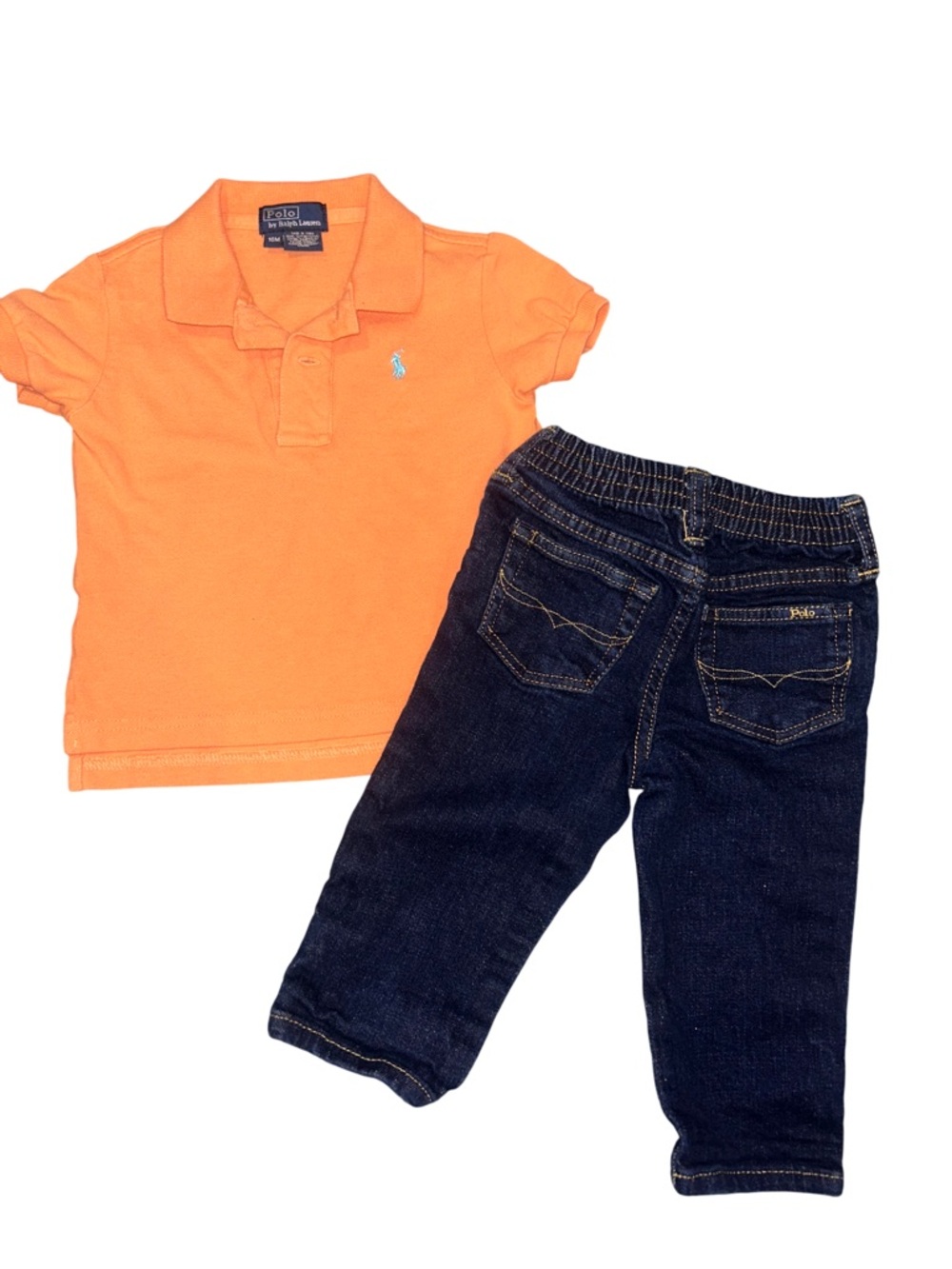 18m Polo by Ralph Lauren Orange Polo & Jeans for Kids